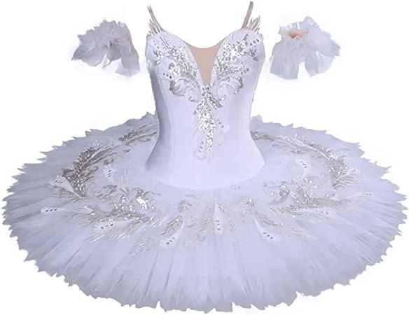 Amazon.com: MTPLOP Swan Lake Performance Costume Ballet Dress White Sarong Competition Tutu Kids Adult Ballet Puffy Skirt : Clothing, Shoes & Jewelry