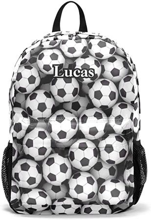 Amazon.com: Black&White Soccer Personalized Casual Backpack Unisex Travel Daypack for Teen Adult Boys Girls: Clothing, Shoes & Jewelry