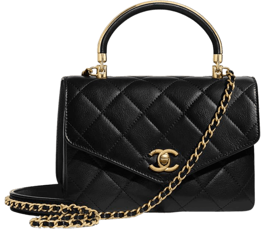 Chanel Small Flap Bag With Top Handle, calfskin & gold-tone metal, black - CHANEL | ShopLook