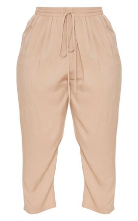 Plus Khaki Casual Pants | Plus Size | PrettyLittleThing USA