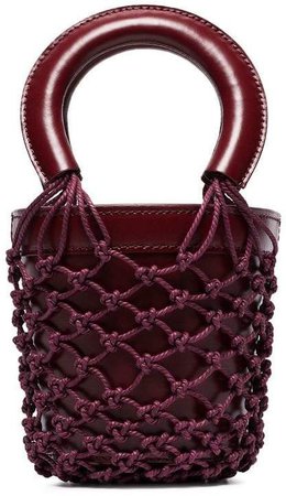 Staud Red Moreau mini leather bucket bag