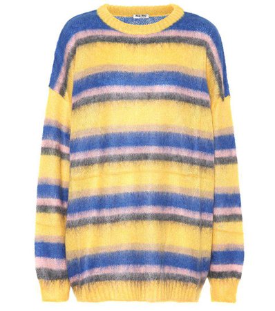 MIU MIU Striped mohair-blend sweater