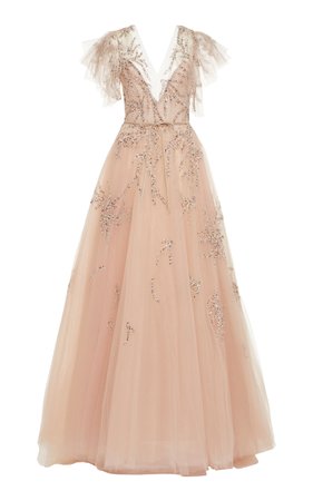 large_monique-lhuillier-pink-embroidered-illusion-ruffle-sleeve-a-line-gown.jpg (1598×2560)
