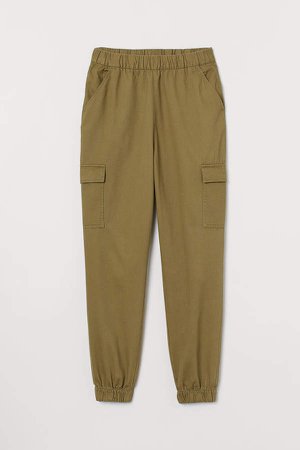 Twill Cargo Pants - Green