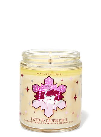 Twisted Peppermint Single Wick Candle | Bath & Body Works