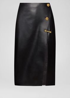 VERSACE Nappa Leather Pencil Skirt