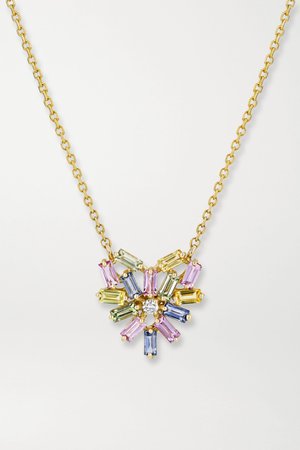 Gold 18-karat gold, sapphire and diamond necklace | Suzanne Kalan | NET-A-PORTER