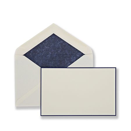 Bordered Correspondence Cards in dark blue | Smythson