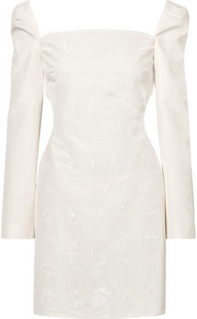 Pallen Cotton-blend Moire Mini Dress - Ivory