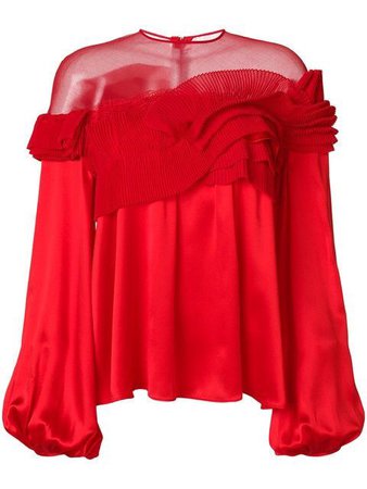 red givenchy top blouse