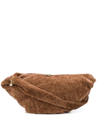 Shop brown Simonetta Ravizza shearling shoulder bag with Express Delivery - Farfetch