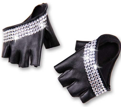 women's fashion half palm semi finger pu leather Rhinestone gloves men's fingerless hip hop personality diy gloves|Men's Gloves| - AliExpress