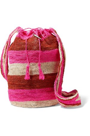 Muzungu Sisters | Rainbow Fique striped woven straw shoulder bag | NET-A-PORTER.COM