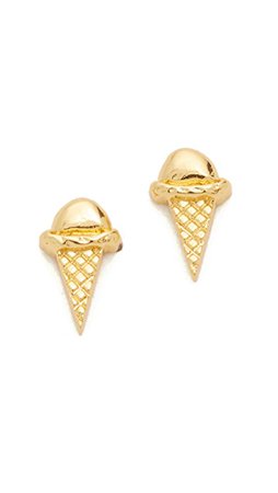 gold ice cream stud earrings