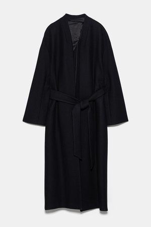 LONG BELTED COAT - NEW IN-WOMAN | ZARA United States black