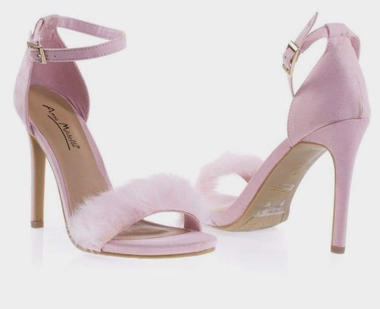 light pink fuzzy heels