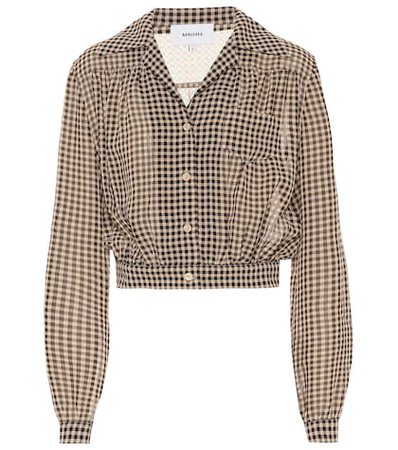 Tahnee checked cropped blouse