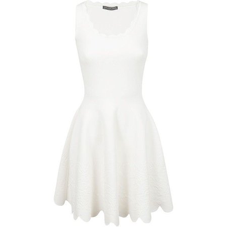 white flared dress