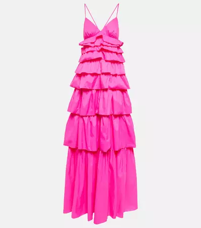 Rylie Ruffled Maxi Dress in Pink - Staud | Mytheresa