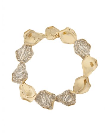 Gold Petals Necklace with Rhinestones | Lanvin