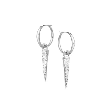 Silver Pave Mini Spike Charm Hoops | Sterling Silver | Missoma | Missoma Limited