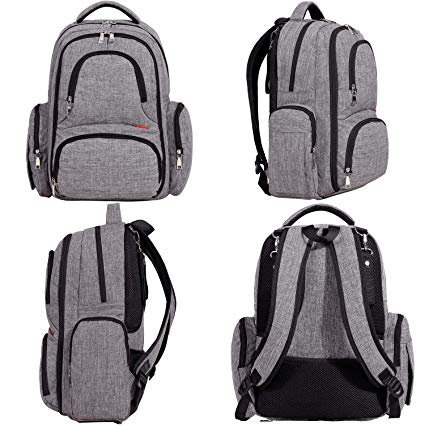 Amazon.com : Big Sale - Baby Diaper Bag Waterproof Travel Diaper Backpack with Changing Pad and Stroller Clips (Gray) : Baby