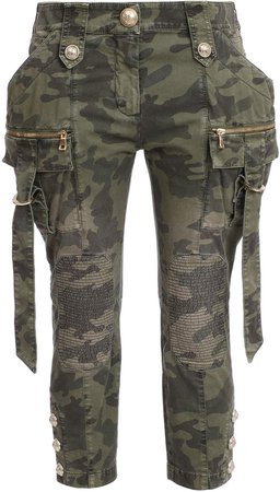 Camo Stretch Mid-Rise Cargo Pant