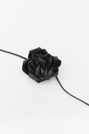 LEATHER NECK CORD WITH FLOWER - Black | ZARA Australia