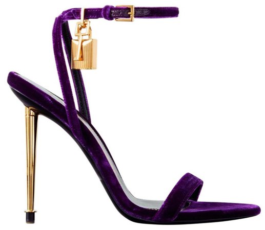 purple velvet Tomford heels
