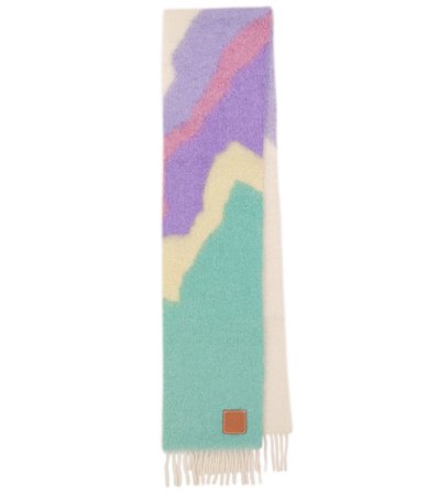 Loewe - Fringed wool-blend scarf