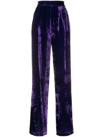 purple velvet pants