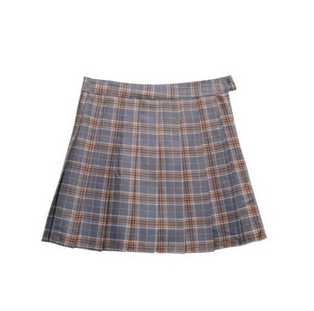 grey and brown plaid school skirt