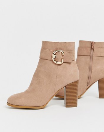 ASOS DESIGN Relay heeled ankle boots in taupe | ASOS