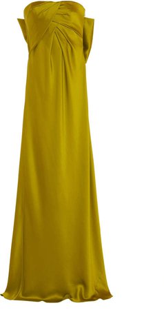 Strapless Bow-Detailed Silk Gown