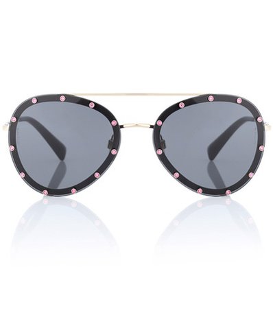 Embellished aviator sunglasses
