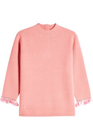 Wool Pullover with Sequin-Trimmed Sleeves Gr. M