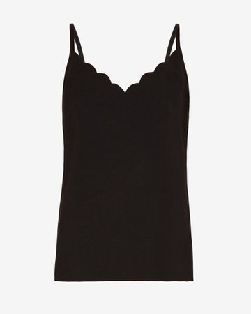 Scalloped neckline cami - Black | Tops and T-shirts | Ted Baker UK