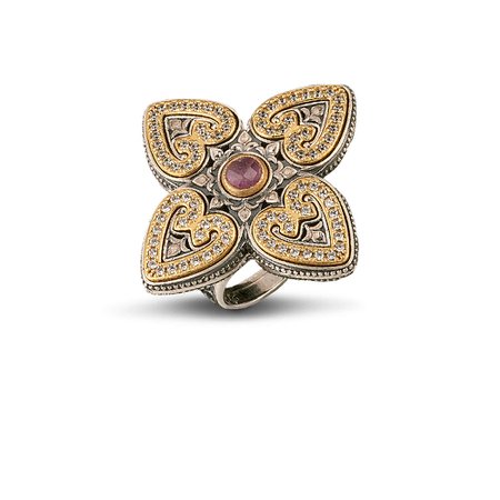 Ring with zircon & ruby gemstone – dimitrios exclusive
