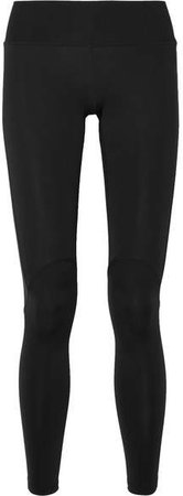 Panelled Stretch-jersey Leggings - Black