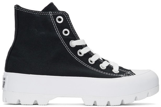 Black and White CTAS Lugged Hi Sneakers
