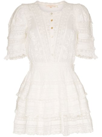 LoveShackFancy Quincy Ruffled Cotton Mini Dress - Farfetch