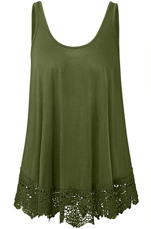 Plus Size Swing Lace Flowy Tank Top for Women at Amazon Women’s Clothing store
