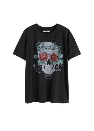MANGO Printed skull t-shirt