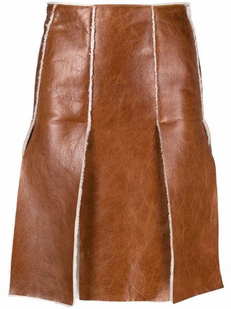 Dsquared2 shearling-lined Leather Skirt - Farfetch