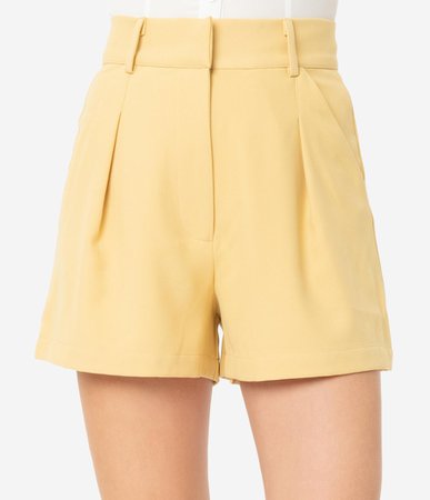Light Yellow High Waist Shorts – Unique Vintage