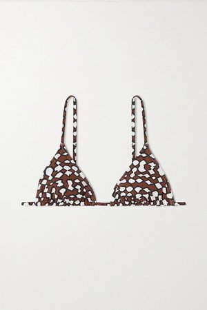 Mouna Printed Bikini Top - Chocolate