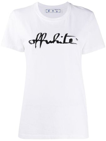 Off-White Script Logo Print T-shirt - Farfetch