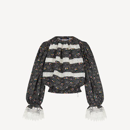 Louis Vuitton | VICTORIAN-INSPIRED FLORAL BLOUSE WITH LACE DETAILS