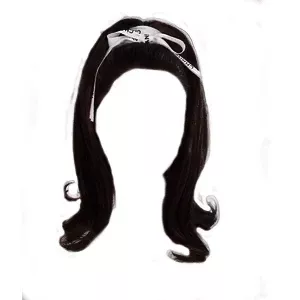 Black high ponytail with chanel ribbon (Dei5 edit)