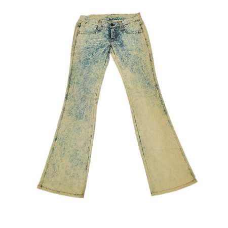 overbleached low rise grunge flare jeans